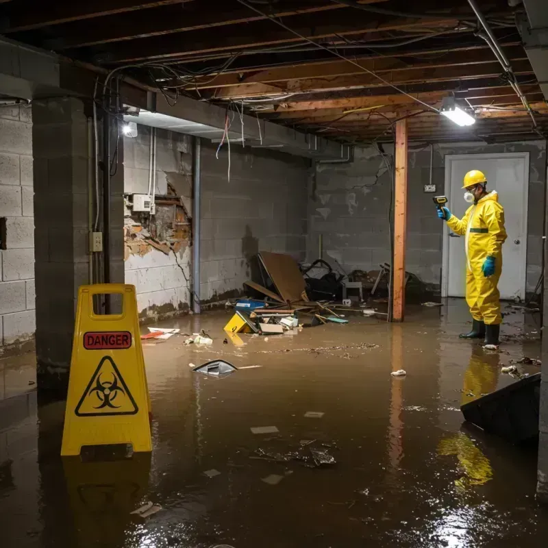 Flooded Basement Electrical Hazard in Wilmington, IL Property